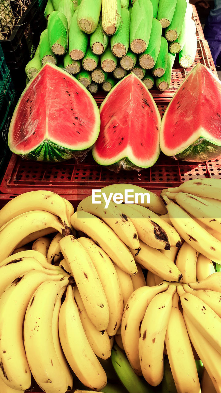 Close-up of fruits for sale at market stall