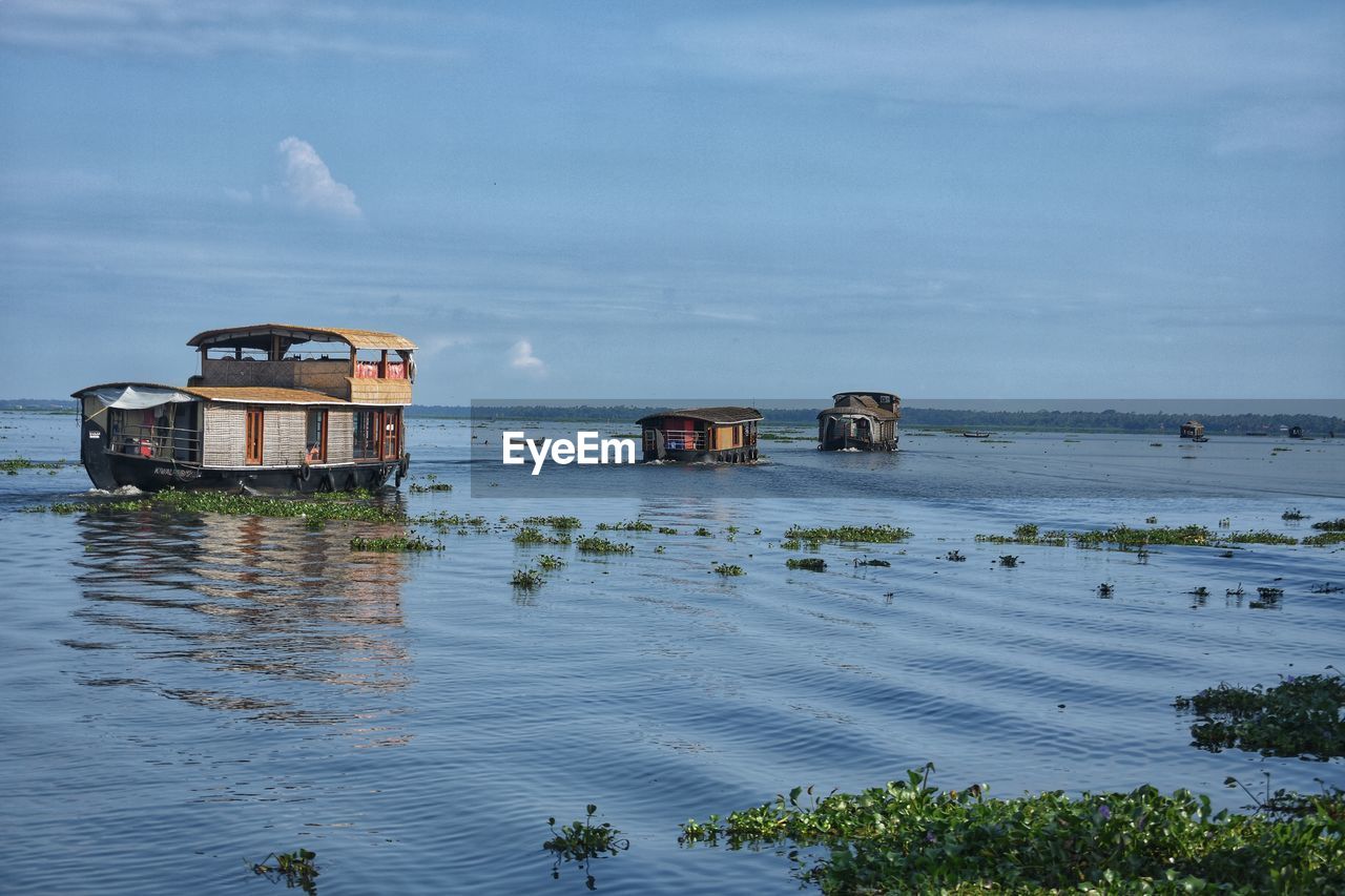 Houseboats in backwaters of kerala