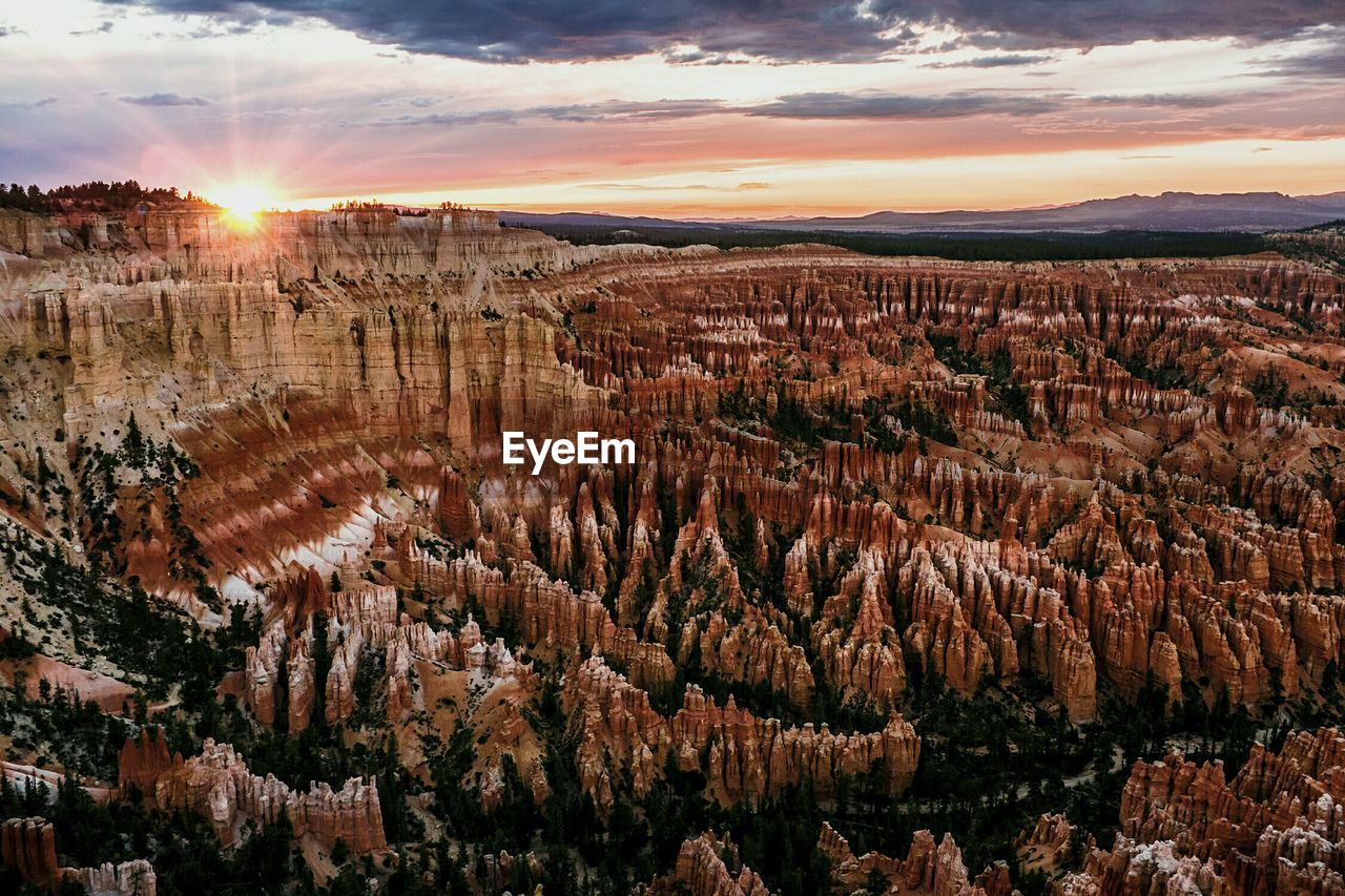 High angle view of canyons