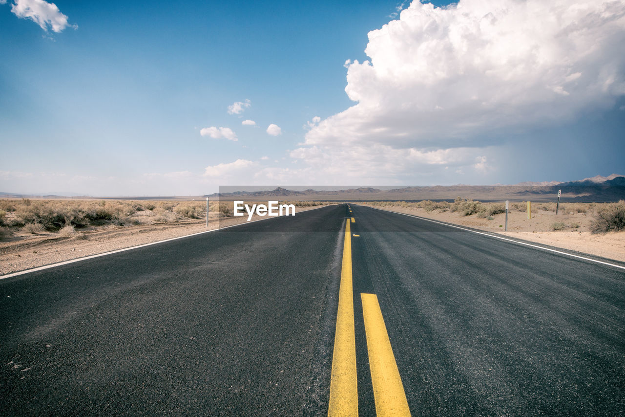 Country road along landscape in desert