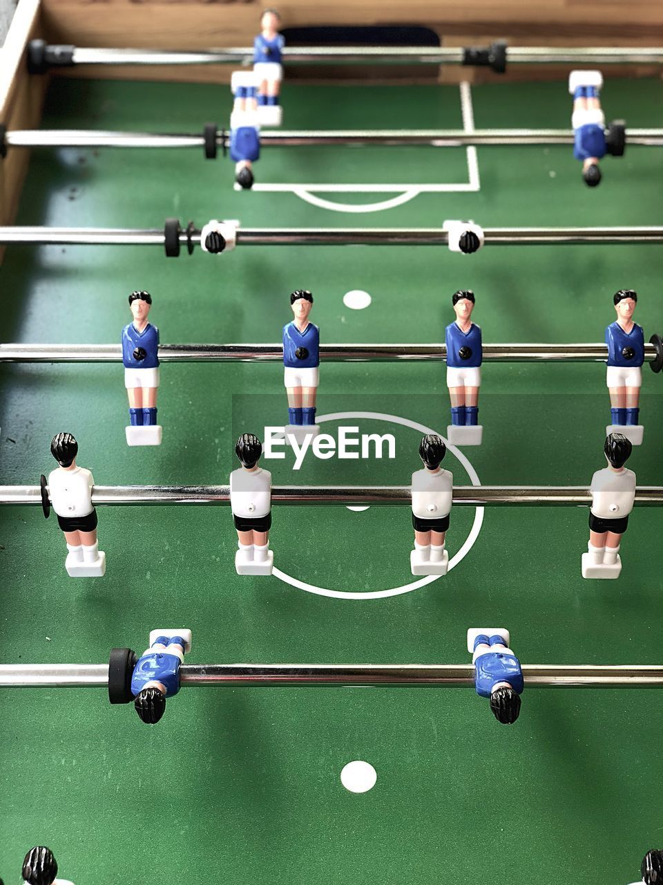 High angle view of foosball