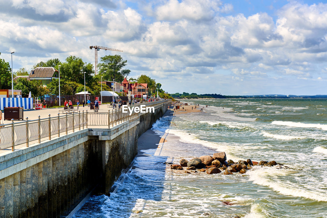 Scenic view of beach against sky