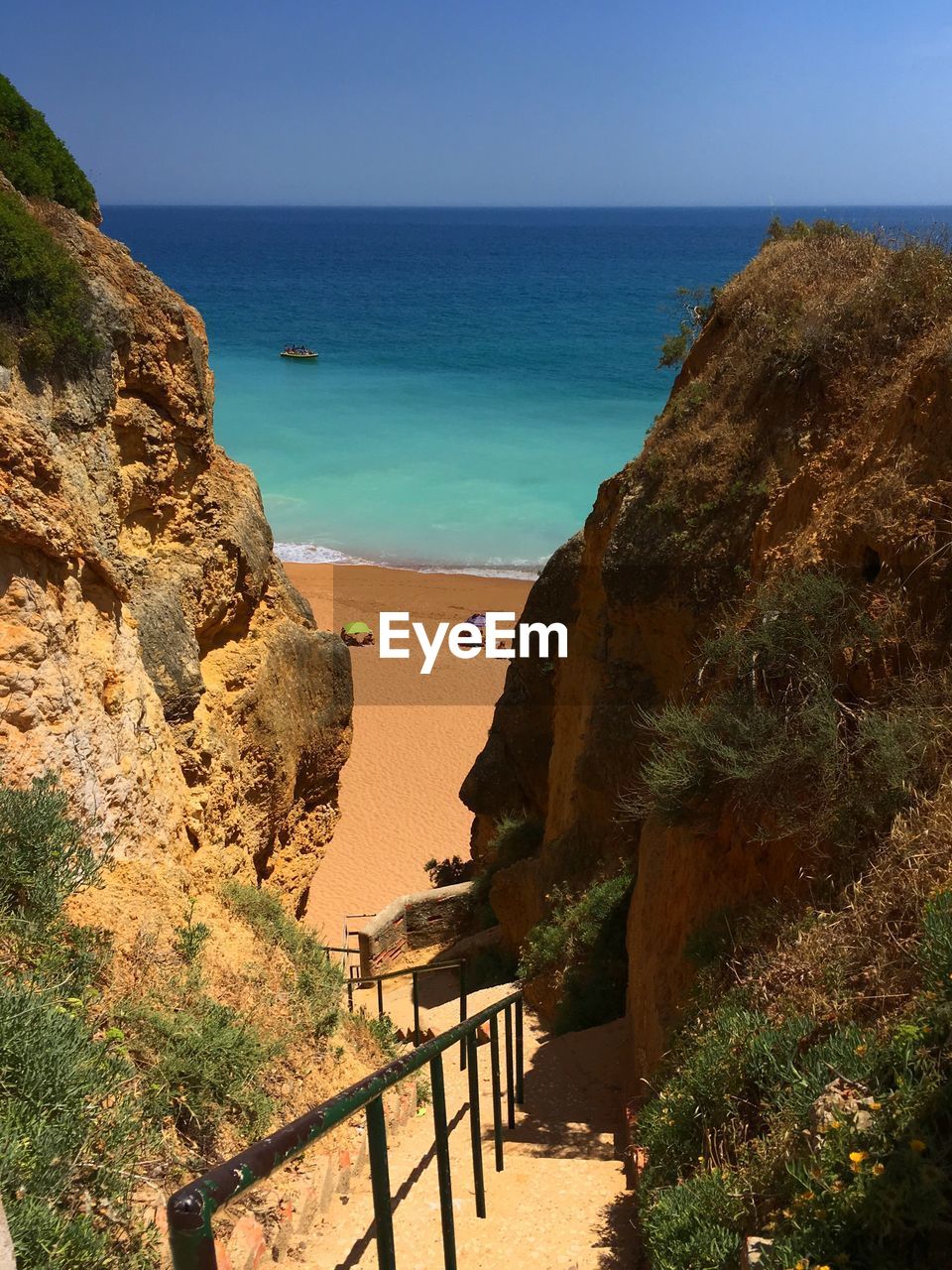 High angle view of sea against sky