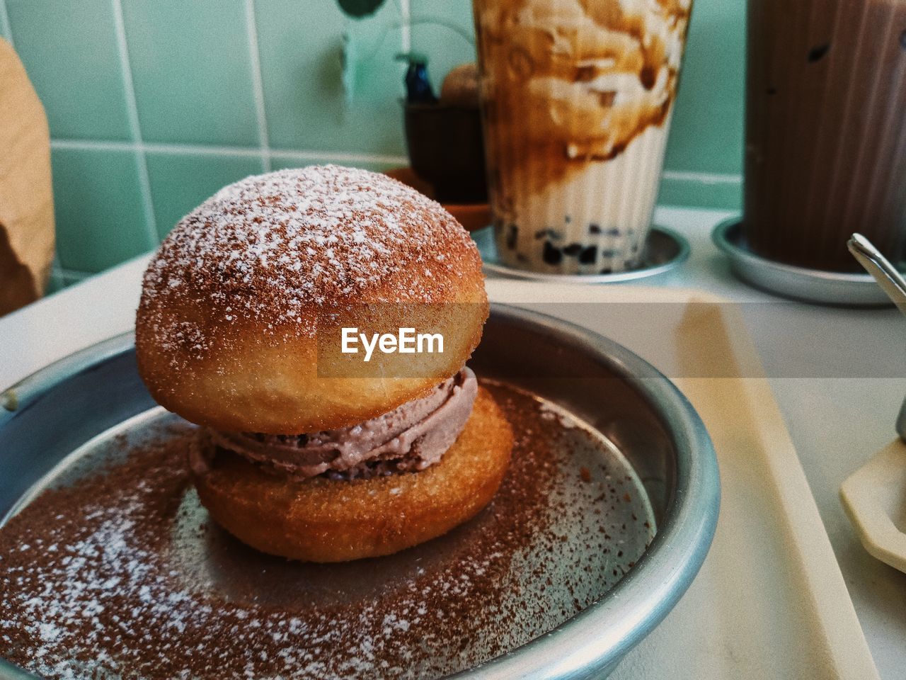 high angle view of food on table