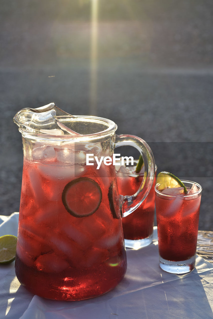 CLOSE-UP OF DRINK IN GLASS