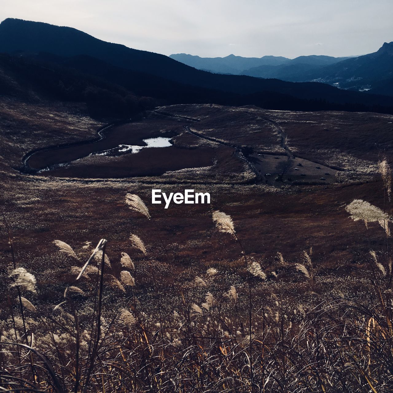 Aerial view of mountain range