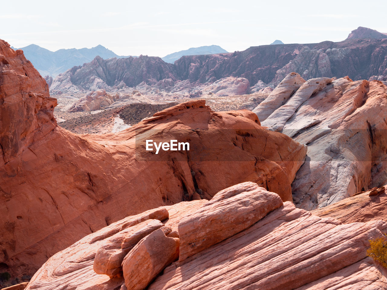 Scenic view of rock formations against sky