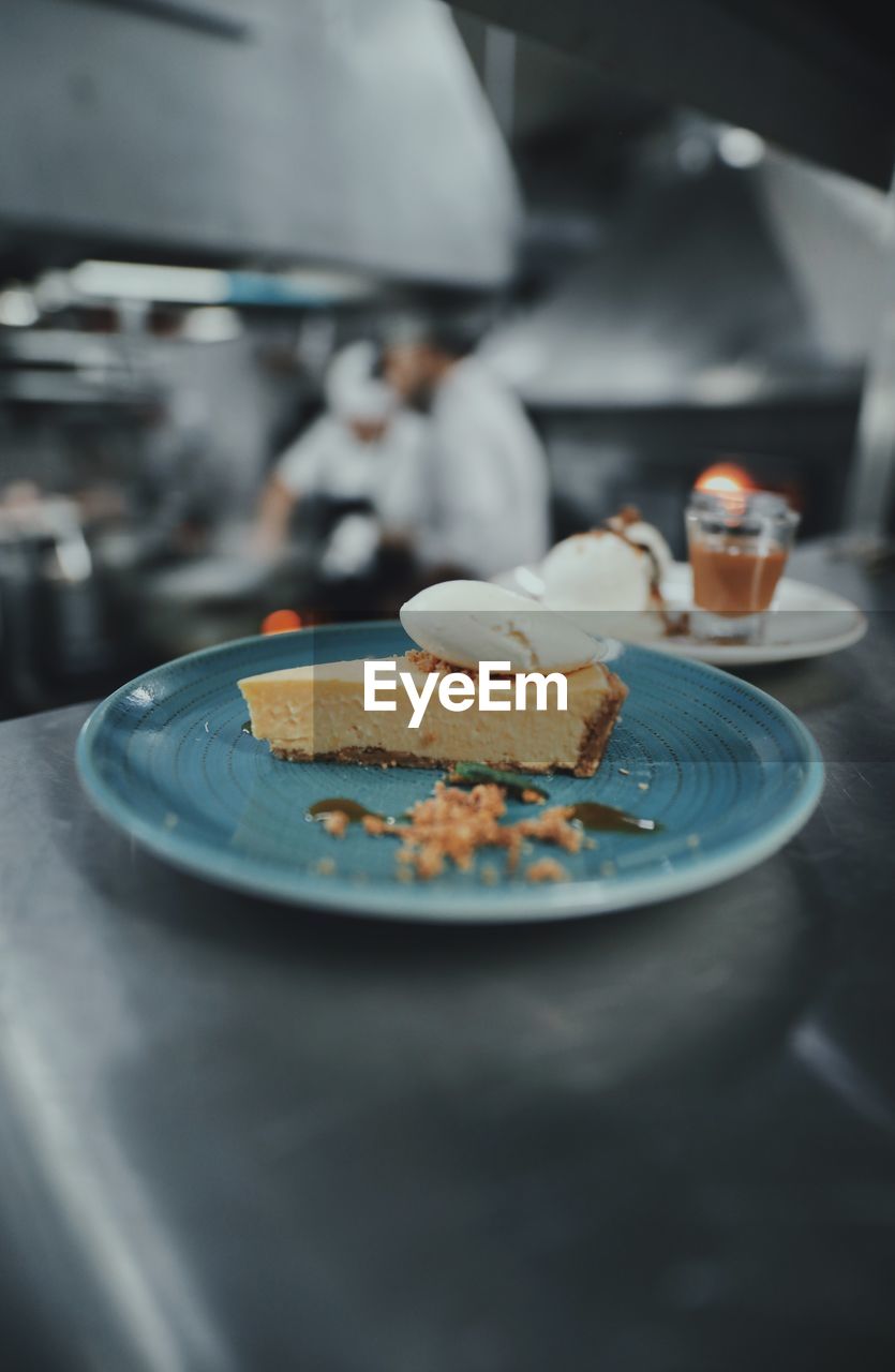 high angle view of food in plate on table