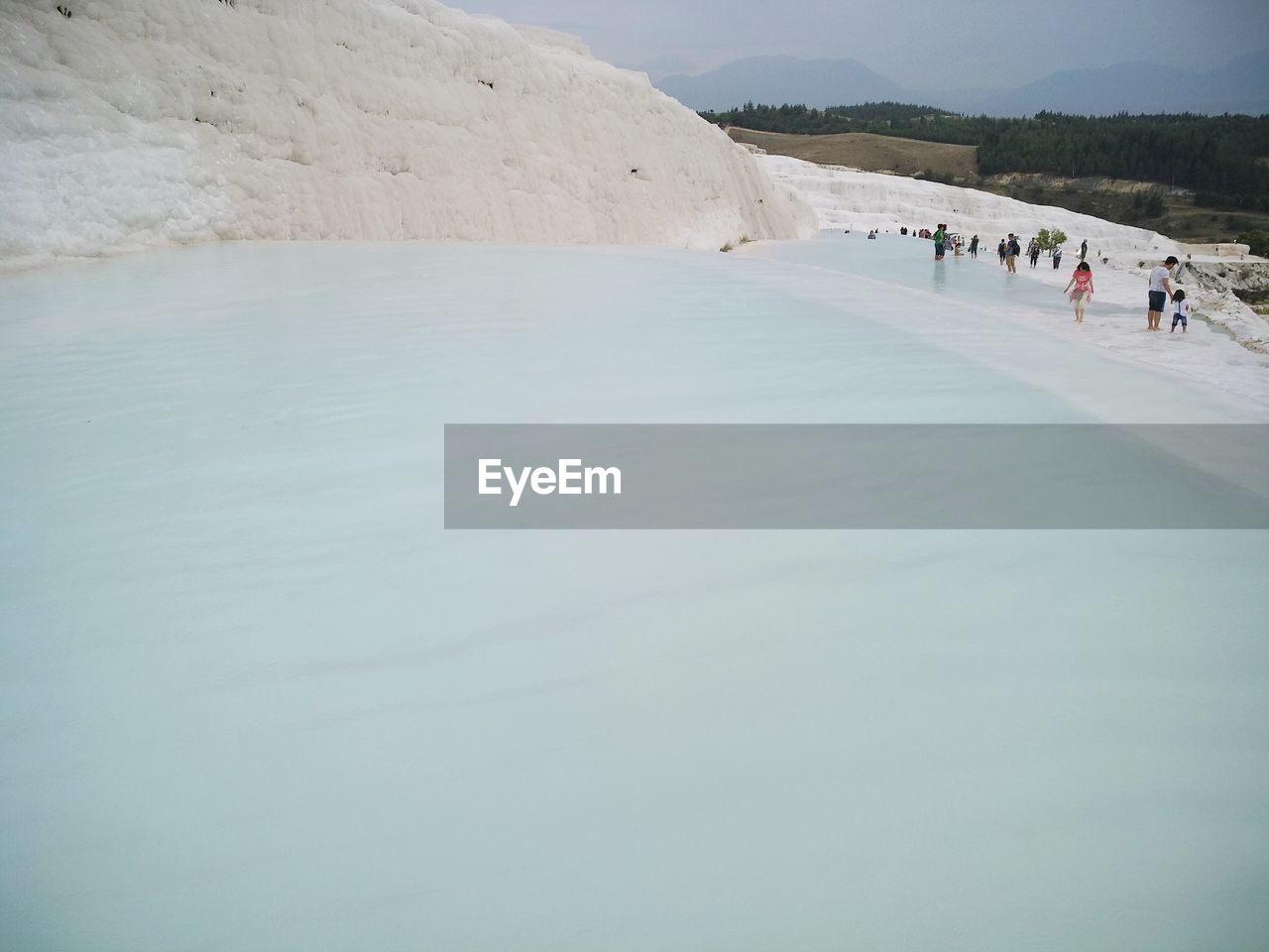 People in travertine pool at pamukkale