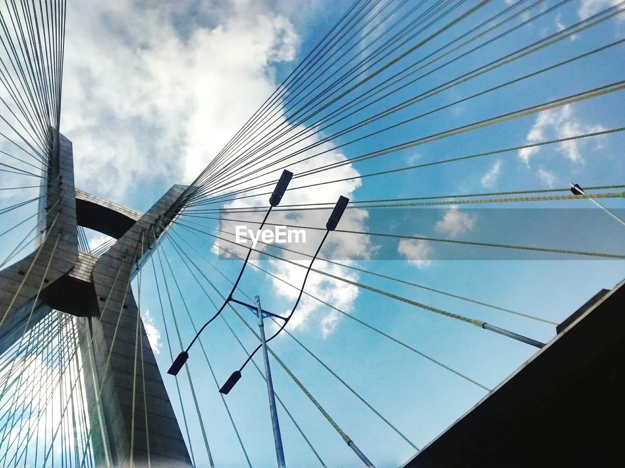 Low angle view of bridge against sky