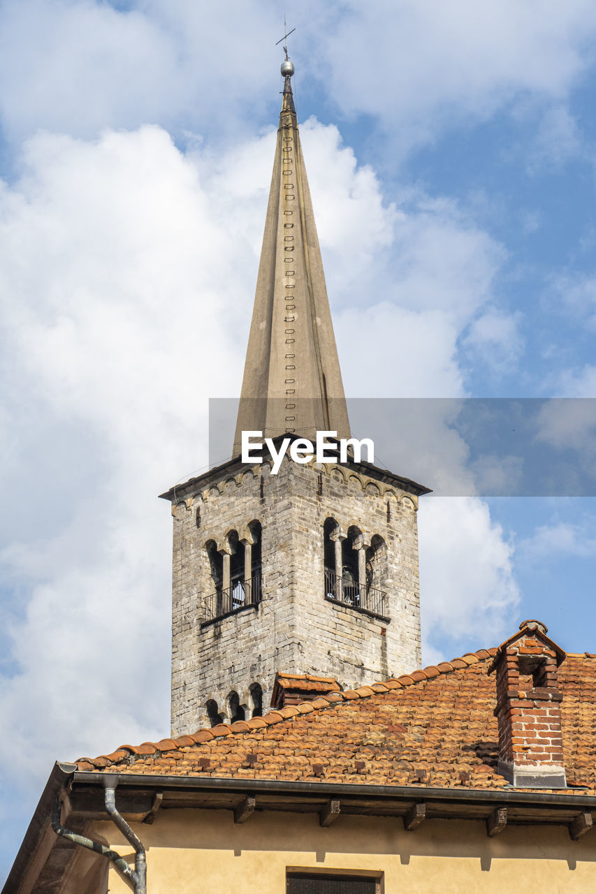 Ancient gothic bell tower in omegna