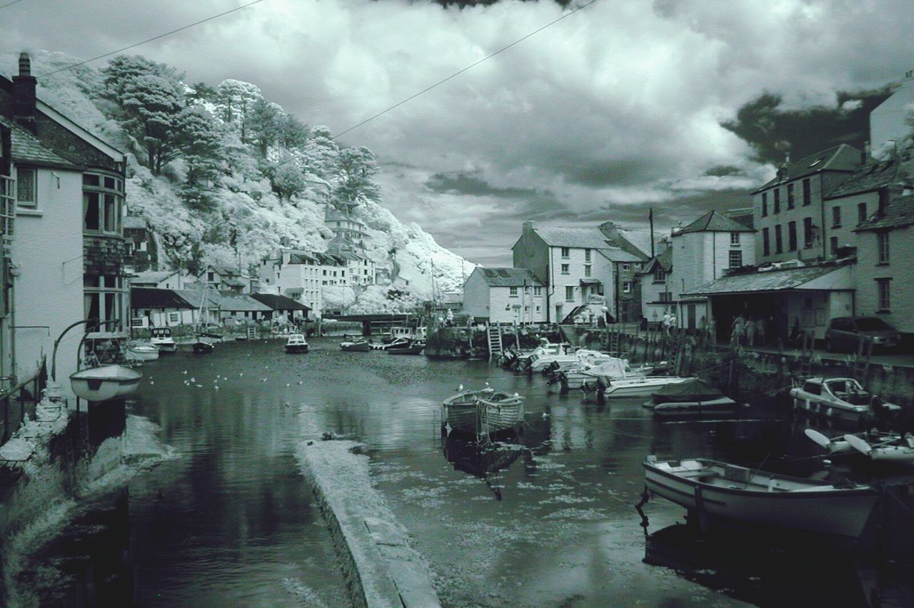 VIEW OF CANAL AGAINST CLOUDY SKY