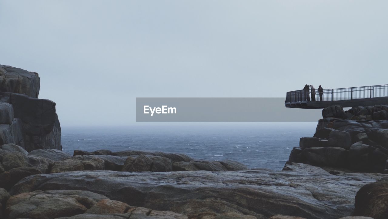 SCENIC VIEW OF GROYNE AGAINST CLEAR SKY