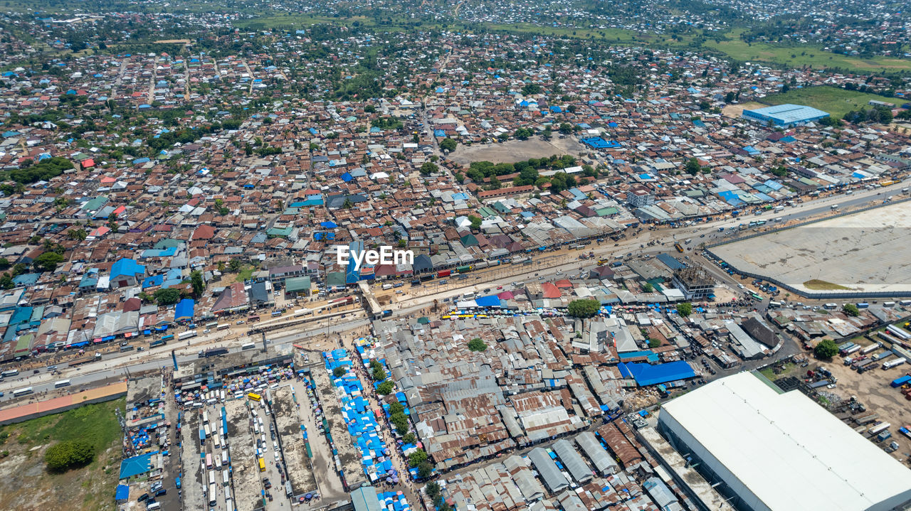 High angle view of cityscape