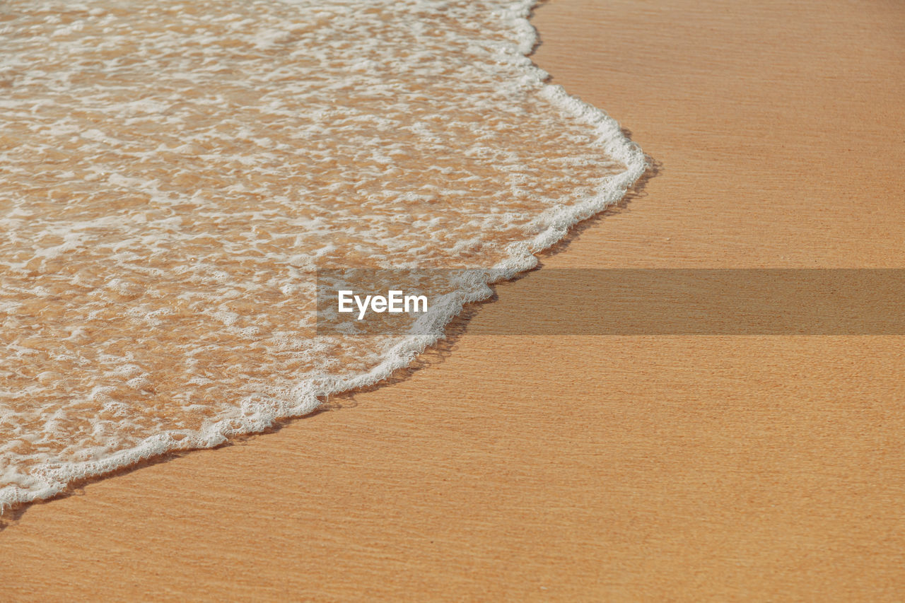 High angle view of sand on beach