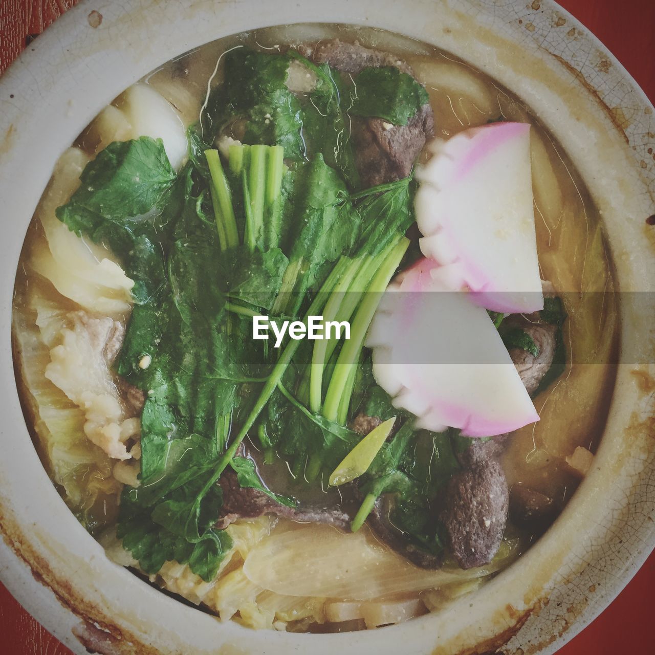 Directly above shot of japanese food in bowl