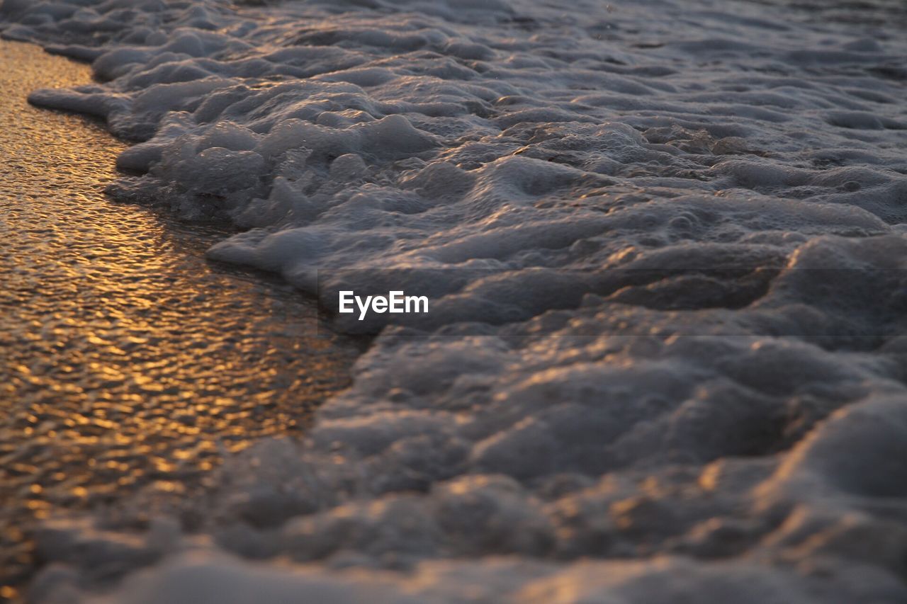 SURFACE LEVEL OF SURF ON BEACH