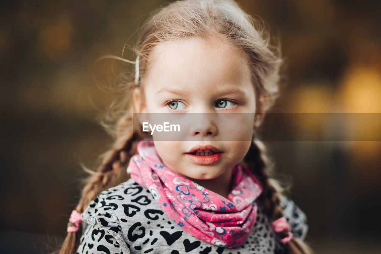 Close-up portrait of cute girl