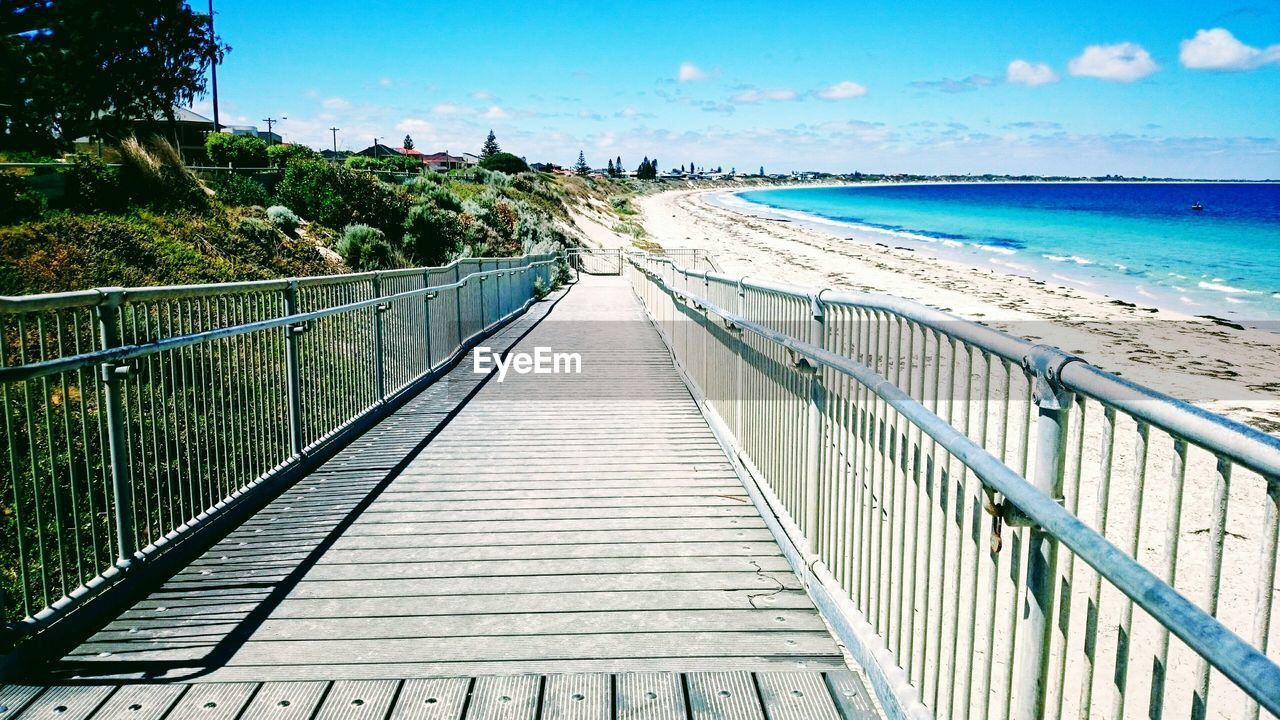 VIEW OF BOARDWALK LEADING TO SEA