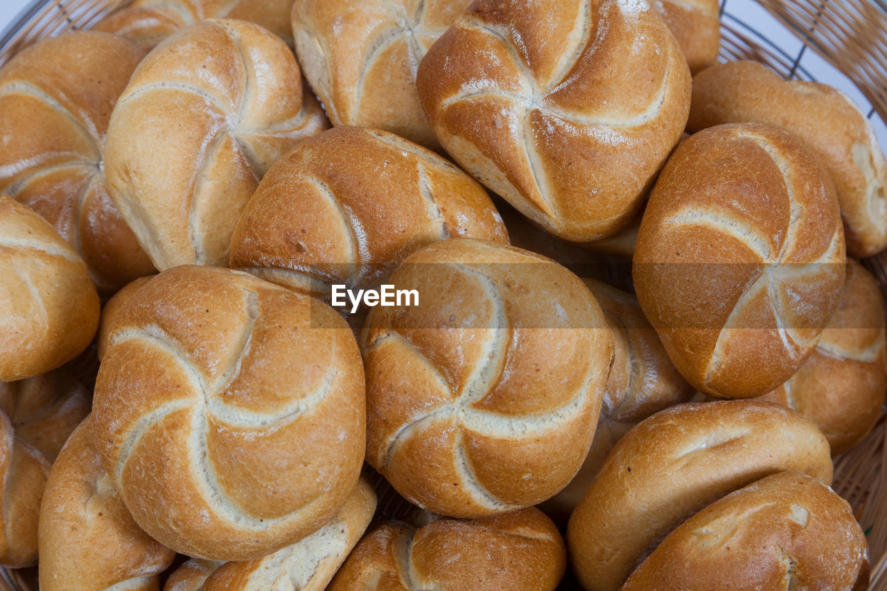 HIGH ANGLE VIEW OF BREAD ON DISPLAY