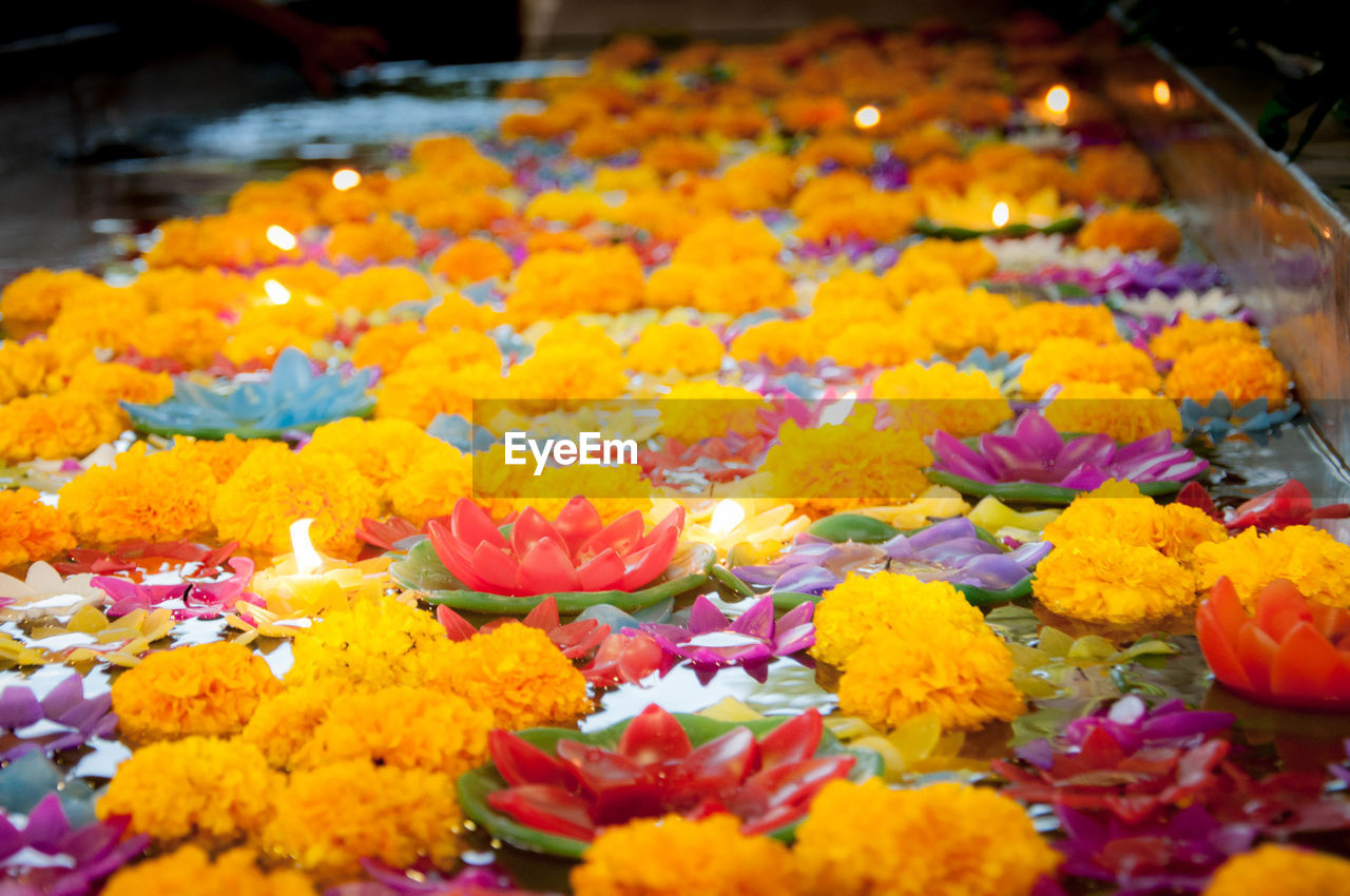 Ceremony floating candles and  flowers