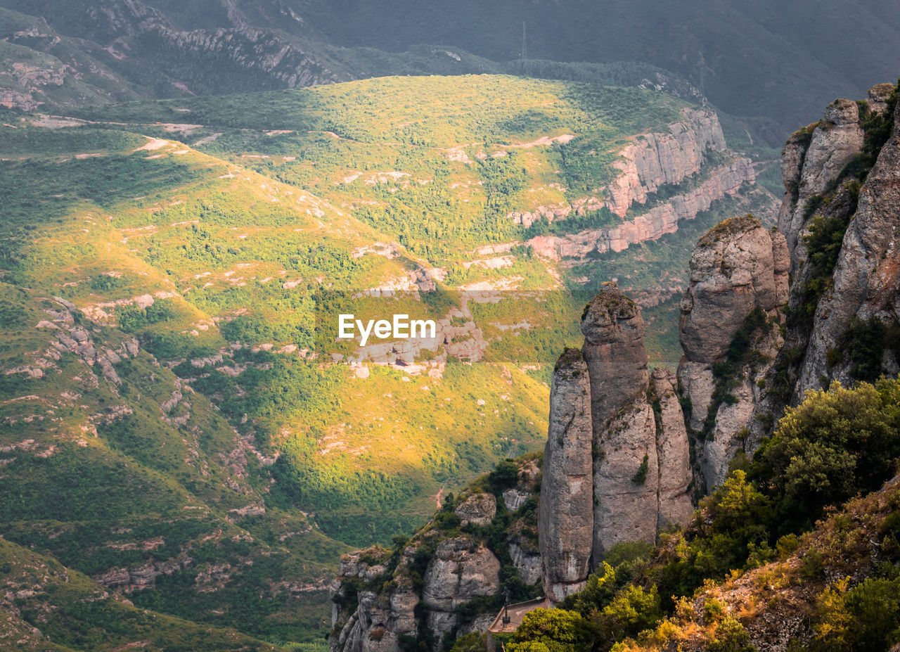 High angle view of rocky mountains