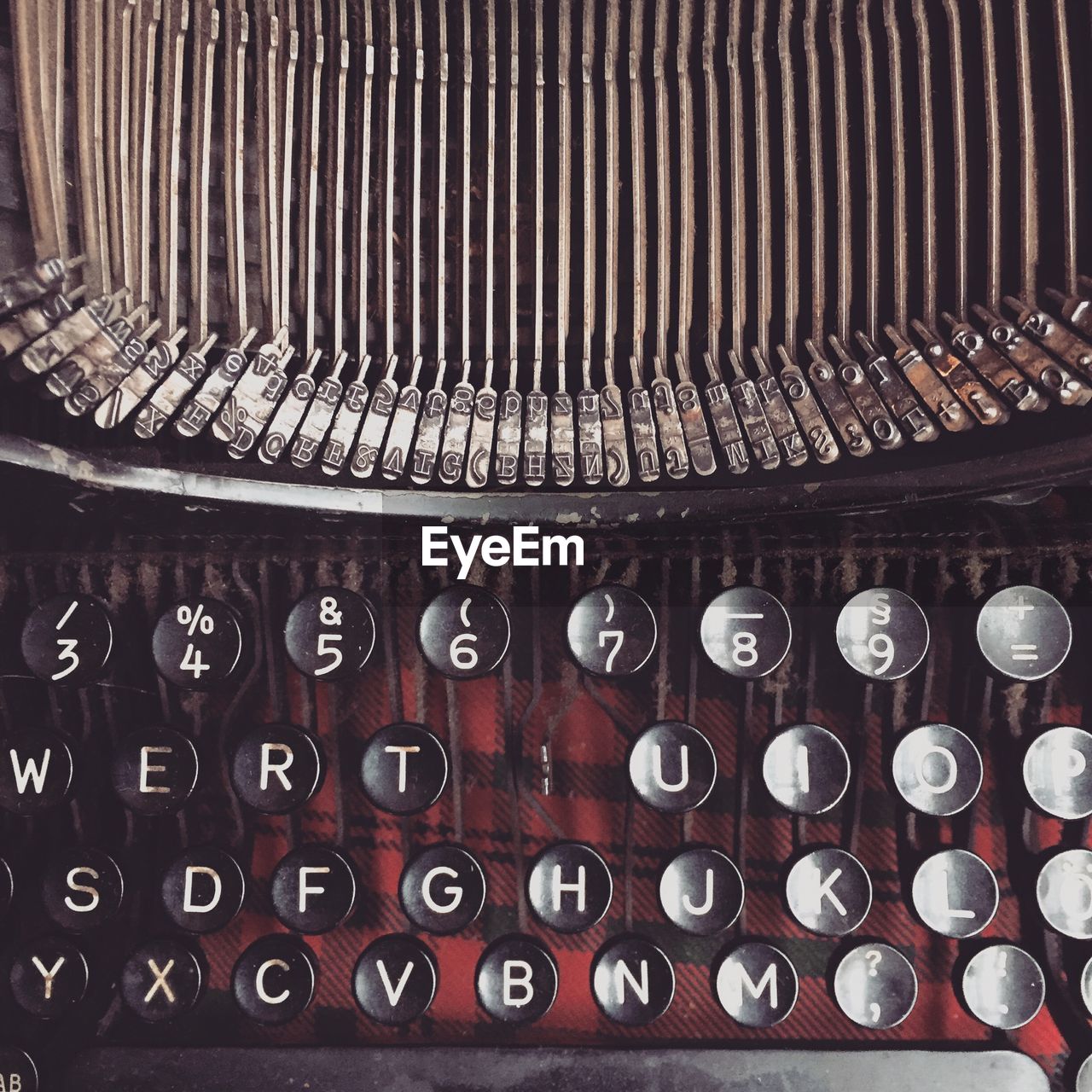 Full frame shot of old typewriter