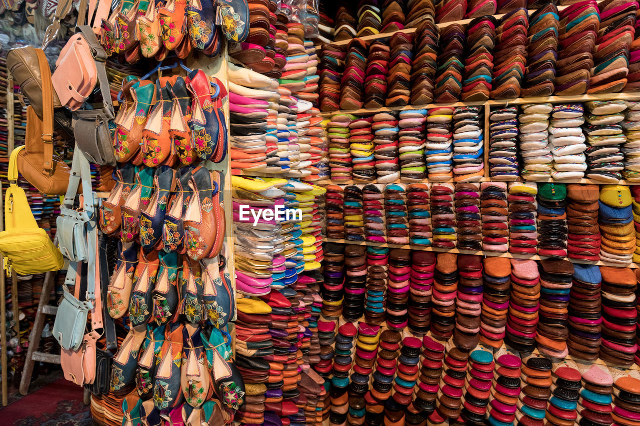 Full frame shot of multi colored objects for sale in market