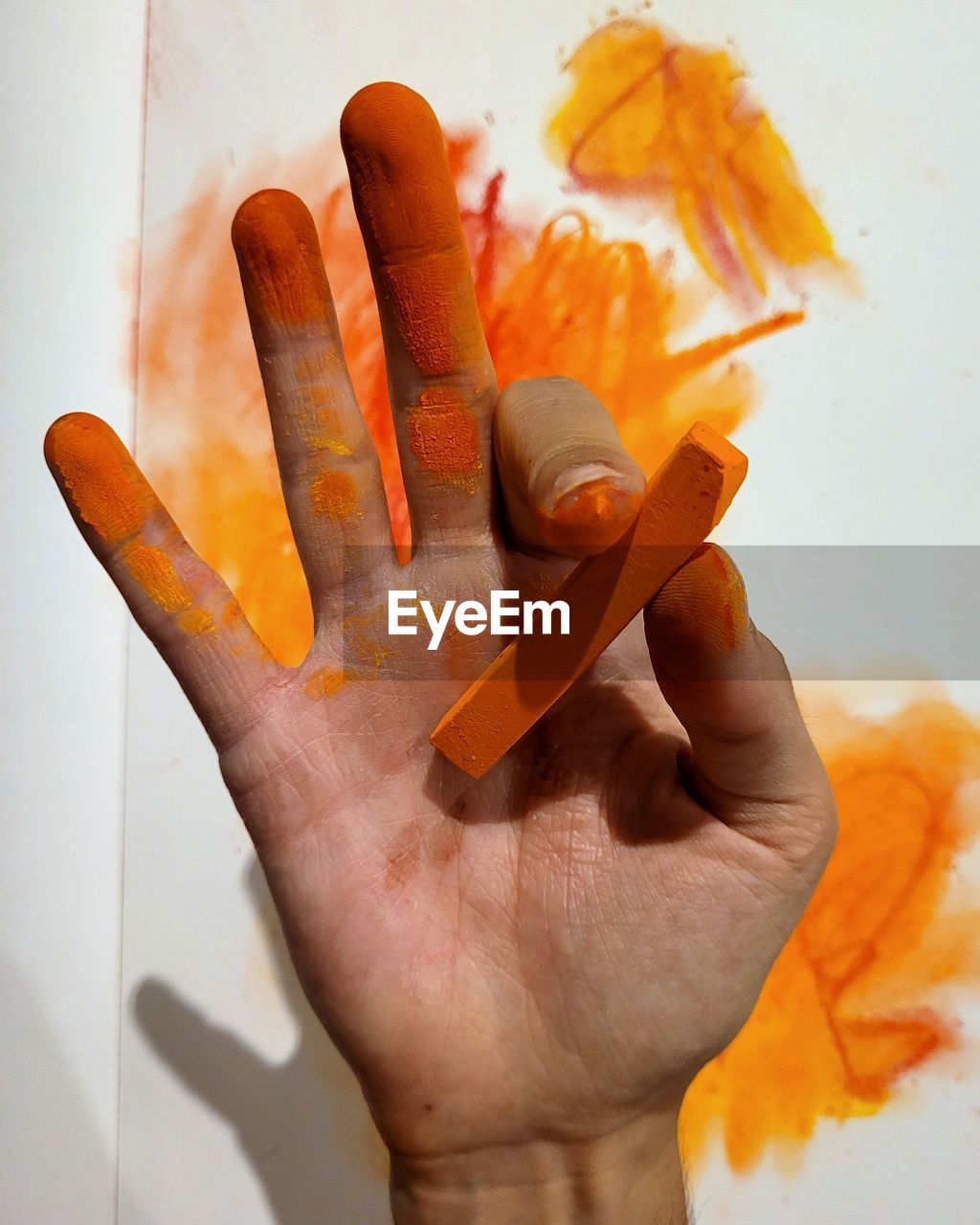hand, orange, yellow, finger, one person, orange color, indoors, carrot, palm, close-up, creativity, adult