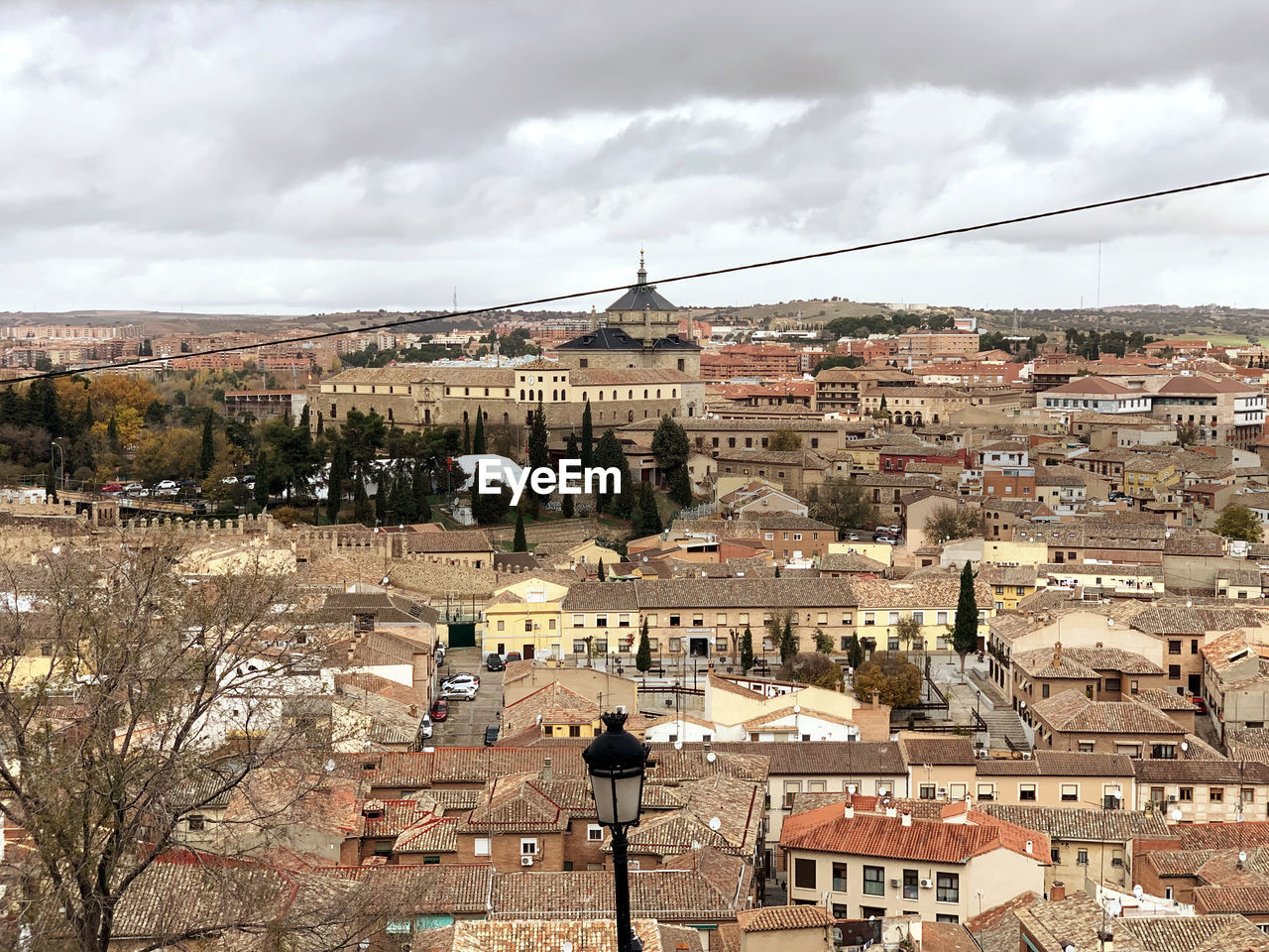 High angle view of townscape against sky