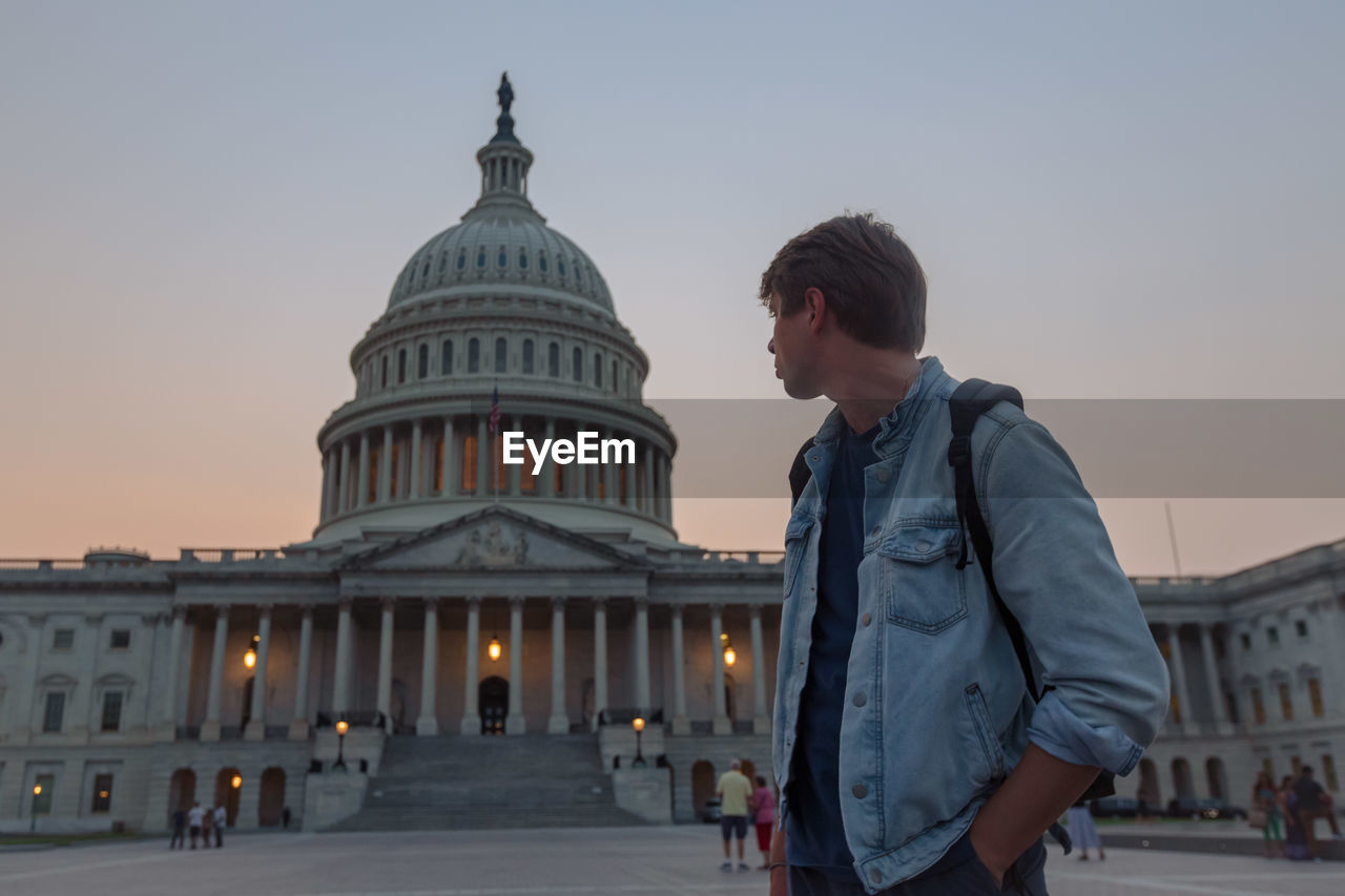 A person was impressed with the view of historical building - the capitol in washington dc