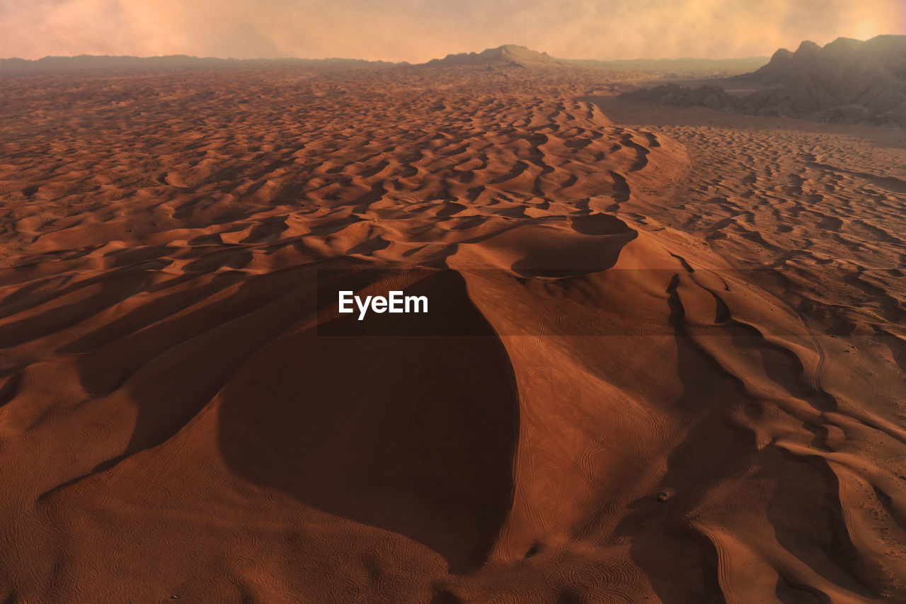 Sand dunes in a desert