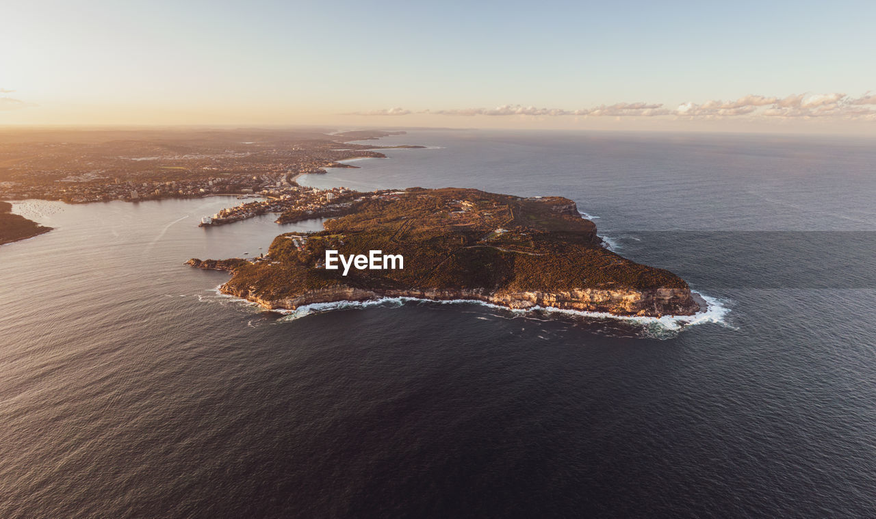 Aerial view of island in sea