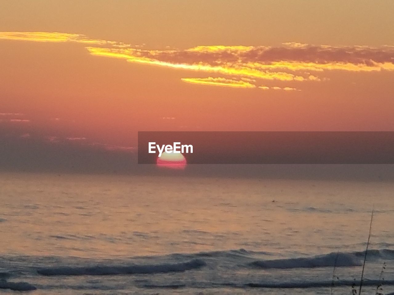 SCENIC VIEW OF SUNSET OVER SEA