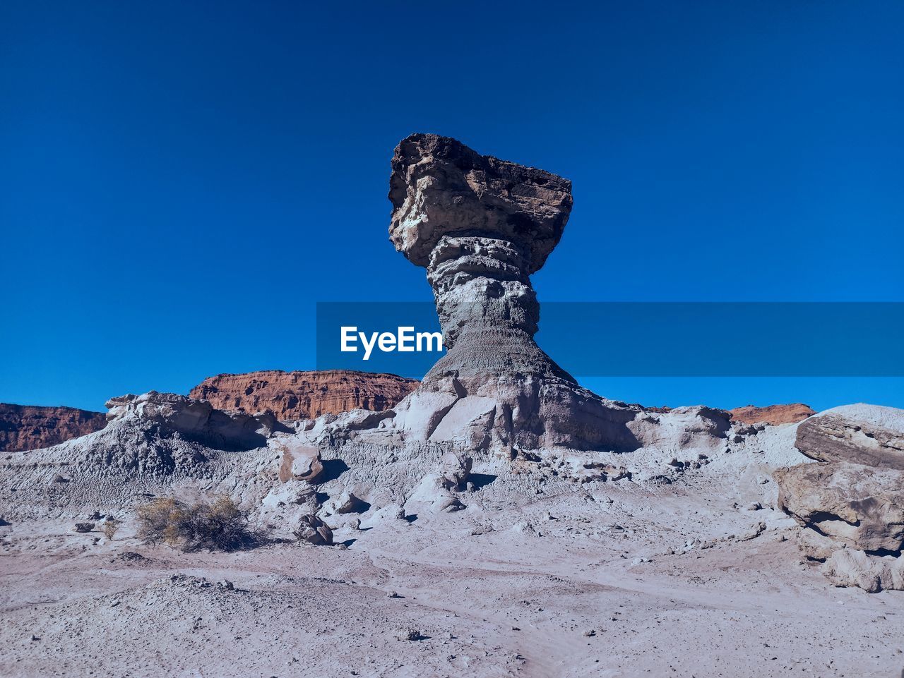 Low angle view of rock formations against sky, valley of the moon