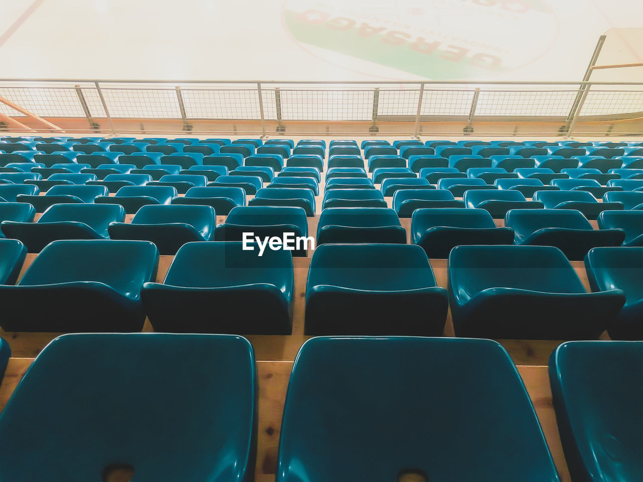 High angle view of empty chairs