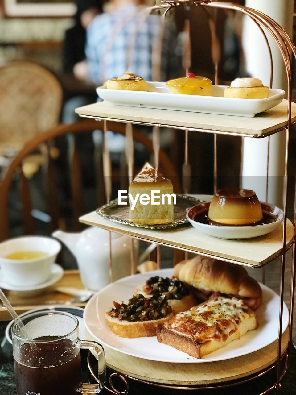 Close-up of food in plates on table