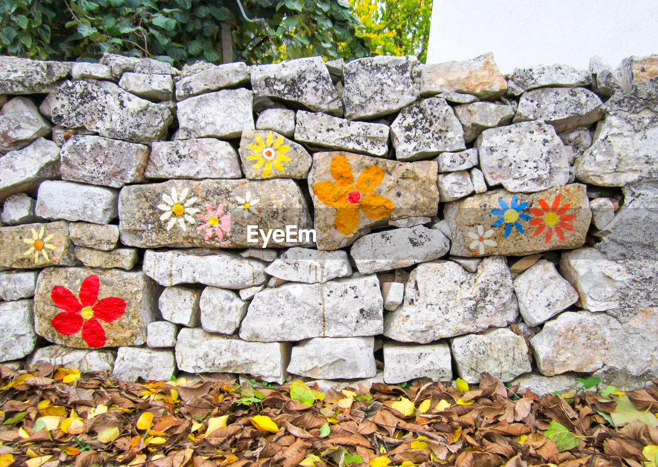 MULTI COLORED STONE WALL