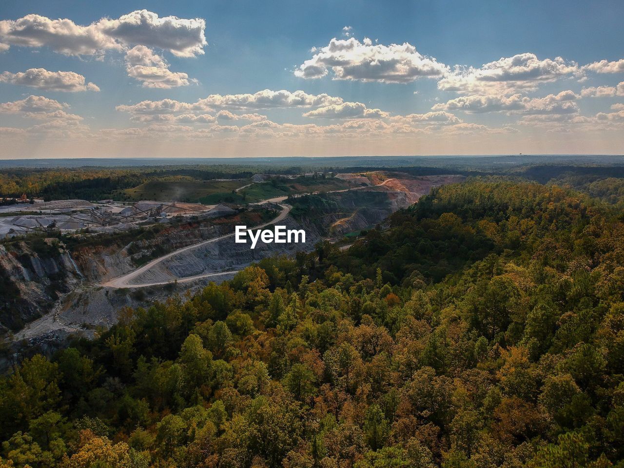 High angle view of landscape against sky