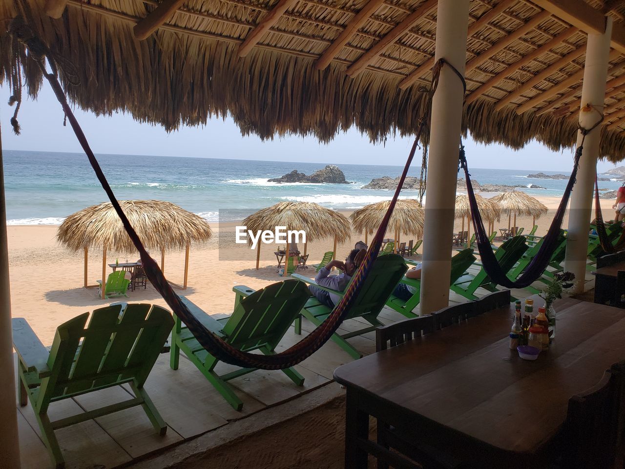 PANORAMIC SHOT OF BEACH AGAINST SKY