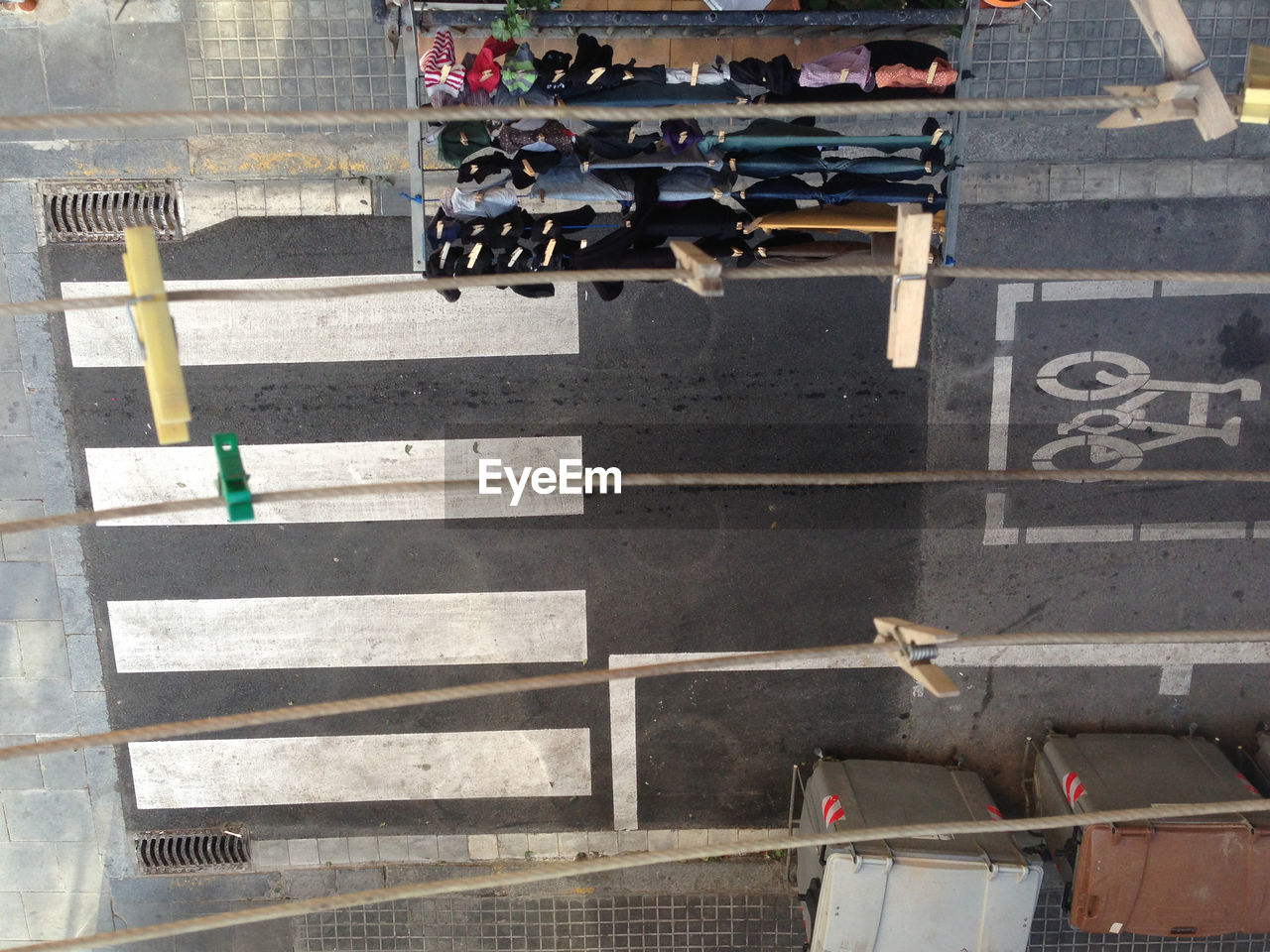 High angle view of crosswalk