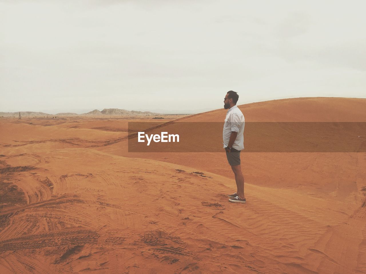 Man standing in desert