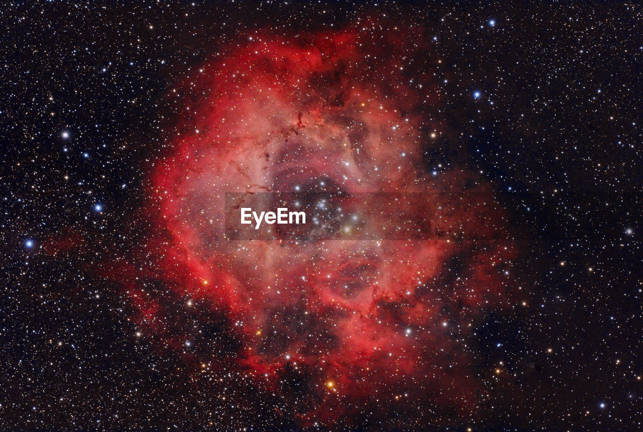 The rosette nebula is more than 5000 light-years away in monoceros constellation.