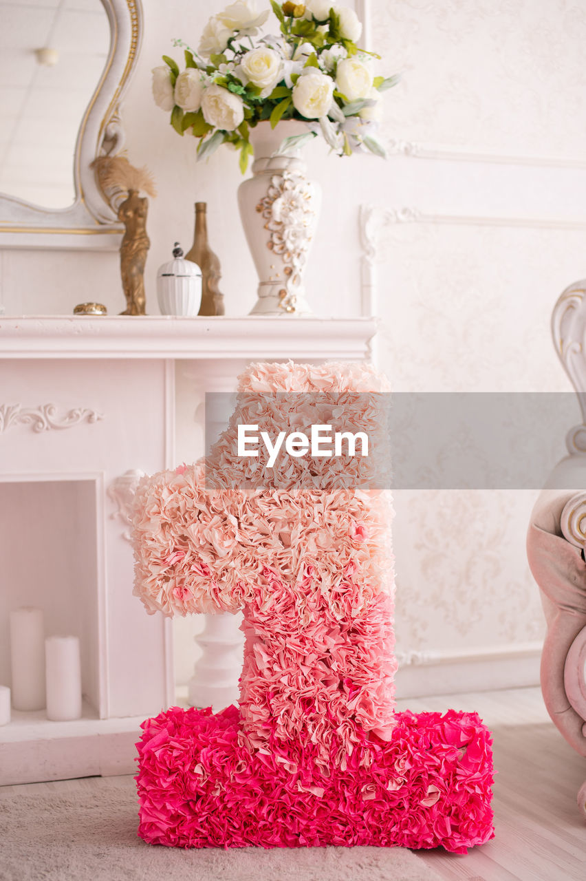 Pink decorative number for a girl's birthday