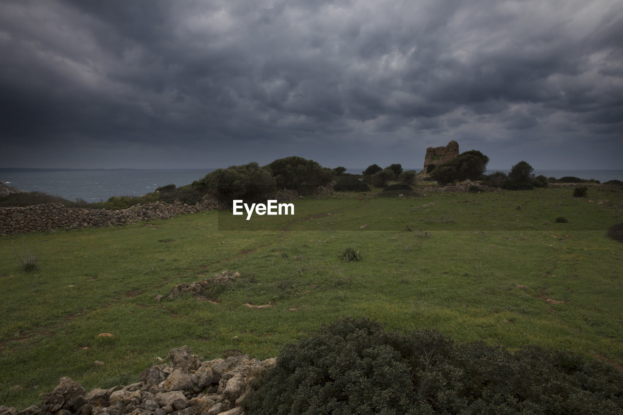 SCENIC VIEW OF LAND AGAINST CLOUDY SKY