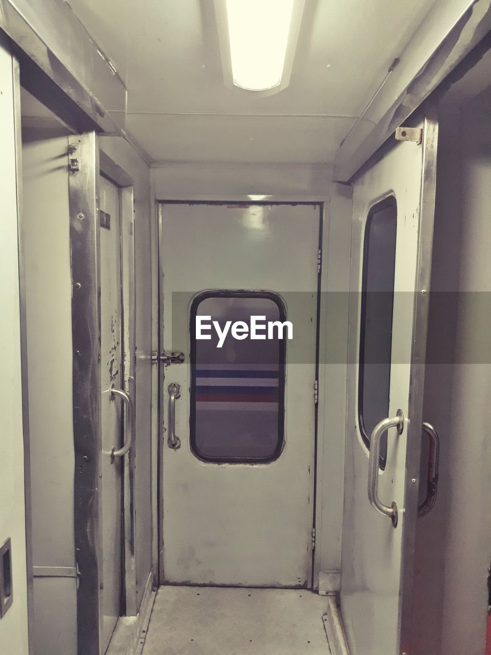 Open door of train