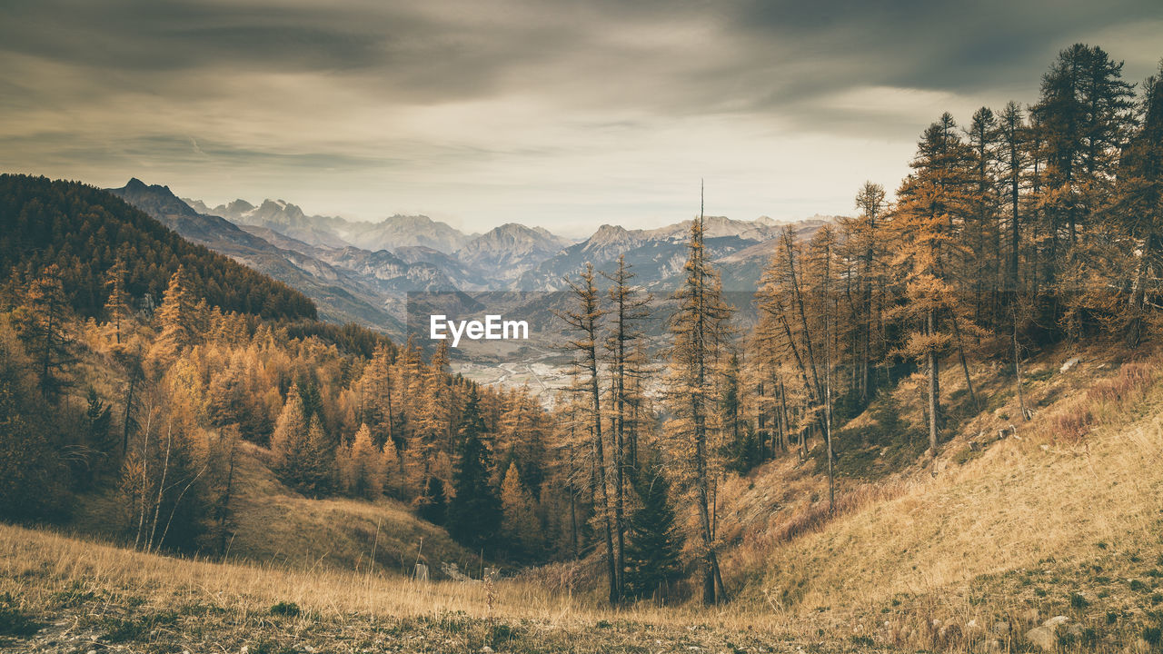 Scenic view of mountains against sky