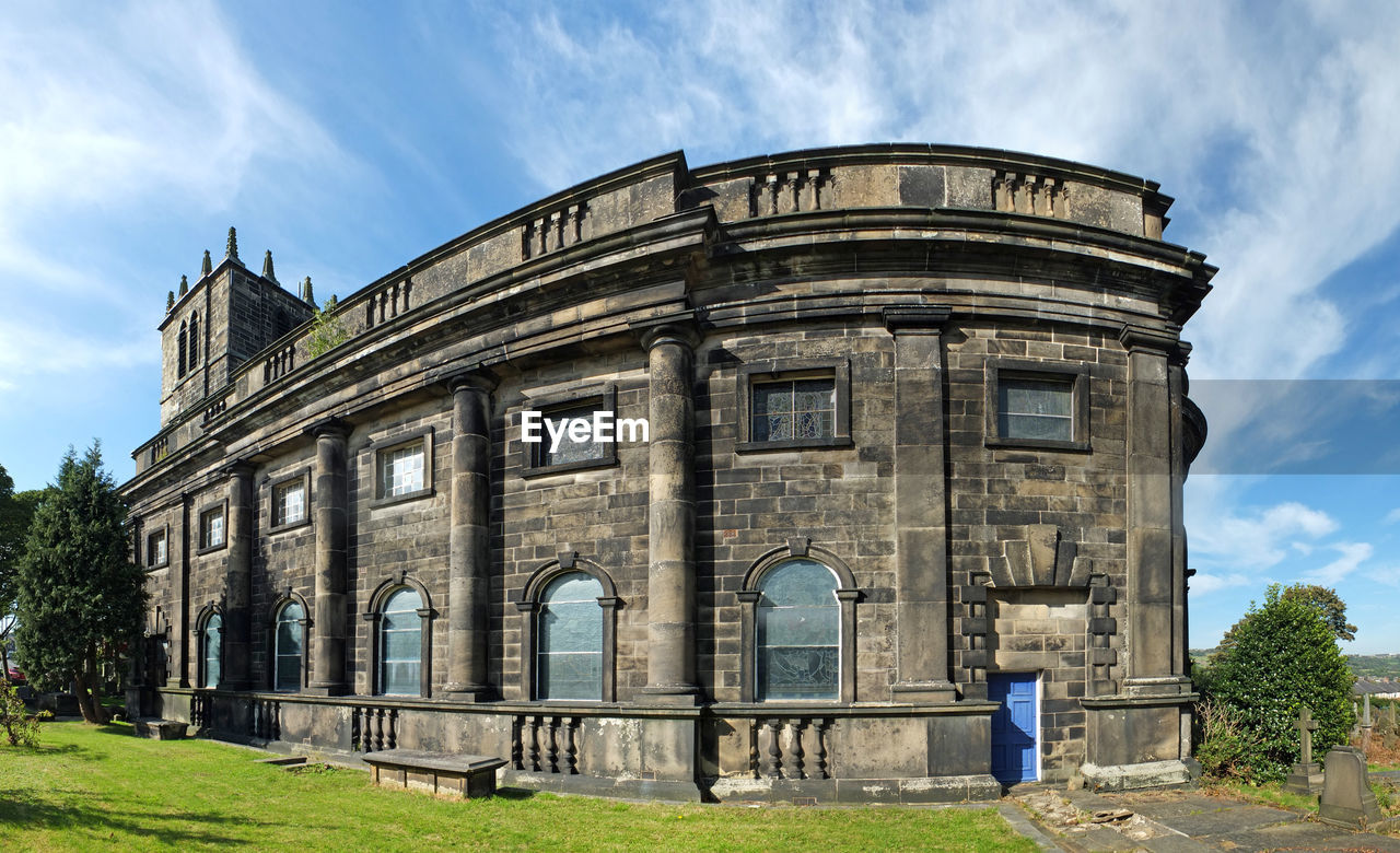 View of saint peters church in sowerby west yorkshire an english 18th century religious building 