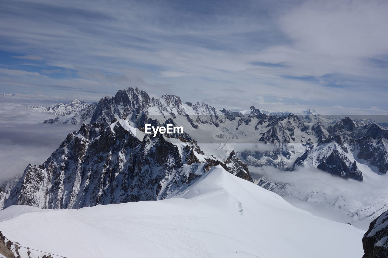 SNOW COVERED MOUNTAIN AGAINST SKY