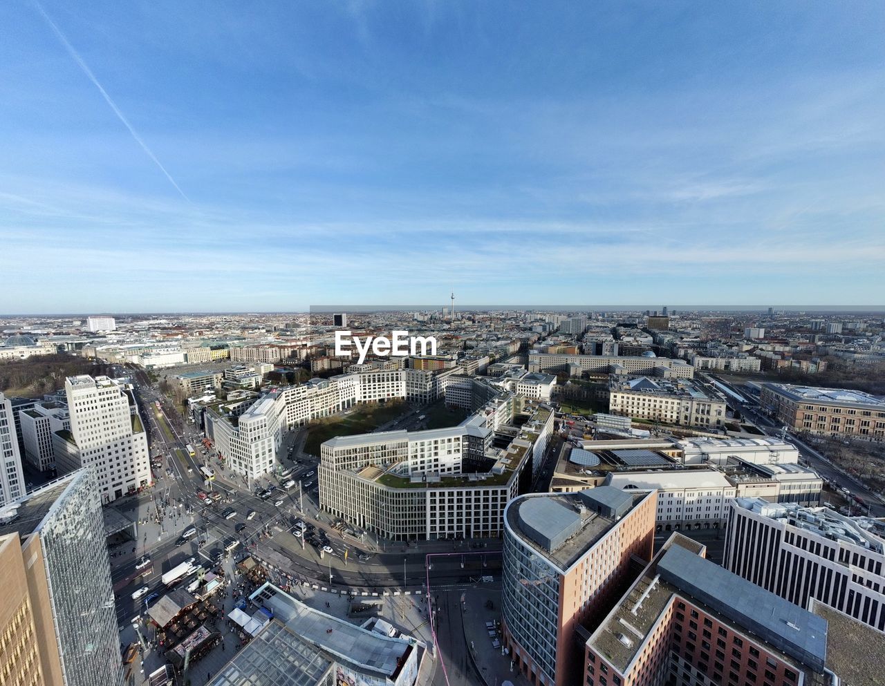 High angle view of townscape against sky